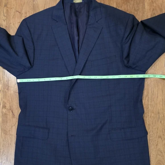 Brooks Brothers Blue Plaid Tollegno 1900 Regent Fit 100% Italian Wool Blazer.48R - Picture 9 of 14